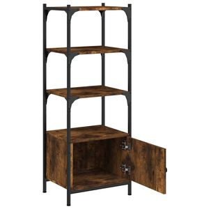 Étagère à 3 niveaux avec pieds réglables en bois d'ingénierie chêne fumé et structure métallique - Product Image 5