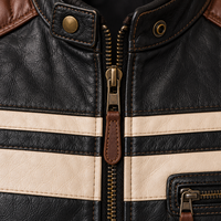 Veste en cuir pour homme, vente directe d'usine, design classique et doublure intérieure en cuir, idéale pour les activités de plein air.
