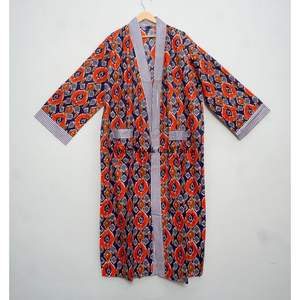 Nuevo Kimono de Algodón Estampado a Mano para Mujer con Cinturón, Ligero, Estilo Boho, para Usar como Ropa de Dormir o para el Verano - Product Image 3
