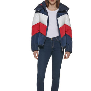 Chaqueta Acolchada de Satén para Mujer con Bordado, Capucha, Cremallera, Transpirable, Estilo Regular, Abrigo de Invierno Cálido, Moda Personalizada - Product Image 3