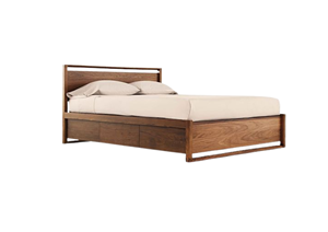 WoodgrandLiving Alpen Teak Queen/King Soft <b>Bed</b> <b>Platform</b> <b>Bed</b> Frame Built-in Storage Durable Eco-Friendly Solid Wood Modern - Product Image 6