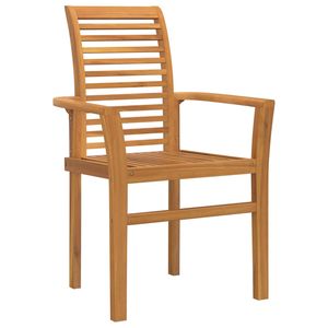 Juego de Comedor de Jardín de 7 Piezas en Madera de Teca Sólida Marrón - Product Image 5