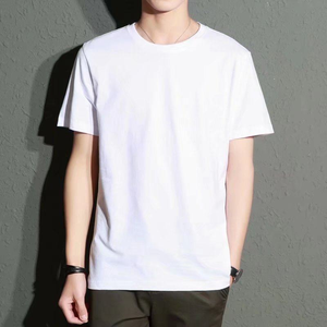 Camiseta de Manga Corta para Hombre T LAYER CO., 100% Algodón, Corte Regular, Color Sólido, Cuello Redondo, Informal, Transpirable, Tejido de Punto - Product Image 3