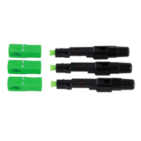 Connecteur rapide à fibre optique Aoptke SC APC, installable sur site, monomode, FTTH, assemblage rapide, réutilisable, faible perte d'insertion, OEM, vert, bleu
