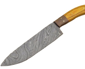 มีดเชฟเหล็กดามัสกัสเตอี้ทำด้วยมือมีดคมพิเศษจับไม้ปลอกหนังฟรีสำหรับใช้ในครัว - Product Image 2