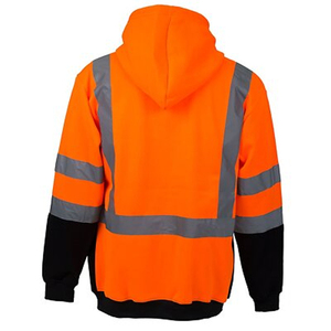 Veste de sécurité réfléchissante jaune et noire à haute visibilité, classe 1 ANSI, imperméable, avec fermeture éclair et capuche, logo personnalisé - Product Image 5