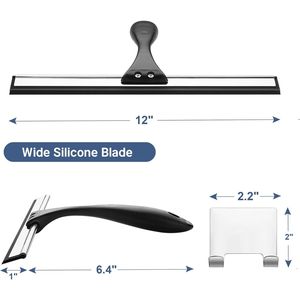 Raclette de douche polyvalente pour portes vitrées, avec crochet conçu pour les fenêtres, les miroirs et les portes de douche en verre - Product Image 2