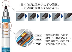 Uni Alpha-Gel Switch Mechanical Pencil 0.5mm | Dual Mode <b>Toggle</b> | Shock-Absorbing Grip | Made in Japan - Product Image 4
