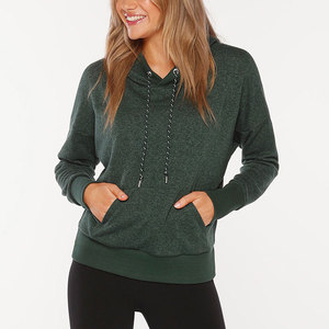 Custom OEM <b>Women</b> Winter Acid Wash Oversized Drop Shoulder <b>Fleece</b> Crop <b>Top</b> Hoodie Wholesale Dark Green Blank Loose Fit Sweatshirt - Product Image 4