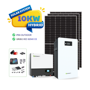 ชุดอุปกรณ์ครบชุด Growatt 10KW อินเวอร์เตอร์พลังงานแสงอาทิตย์แบบไฮบริด พร้อมระบบกักเก็บพลังงานด้วยแบตเตอรี่ลิเธียมและแผงโซลาร์เซลล์ - Product Image 1