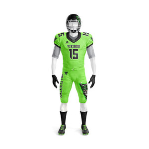 OEM Custom American Football Jersey and Pants Set – Neon Green <b>Elite</b> Football Uniform with Full Sublimation Team Uniforms - Product Image 2
