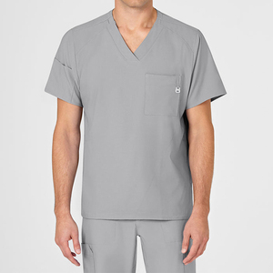 New Style Gray <b>Scrub</b> <b>Set</b> V-Neck Medical <b>Scrub</b> Suits Men <b>Scrub</b> <b>Set</b> For Unisex Hospital Clothing Wholesale Manufacturer - Product Image 4