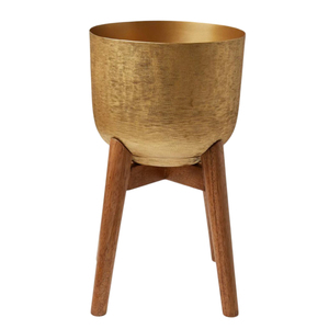 Jardinière en métal de qualité supérieure, finition antique, avec support robuste, motif festonné moderne, décoration intérieure et extérieure pour la maison et le jardin - Product Image 6