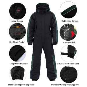 ชุดสกีแบบกันน้ำสำหรับกิจกรรมกลางแจ้ง สไตล์สั่งทำพิเศษ ชุดสกีสองชิ้น ชุดสกีและชุดเล่นหิมะแบบกันน้ำ ชุดกันหิมะสำหรับฤดูหนาวแบบมีฮู้ด - Product Image 5