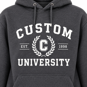 Sweat-shirt à capuche pour femme, couleur anthracite, avec motif universitaire, style universitaire, pour le campus, vente en gros, fabricants de vêtements OEM ODM, B2B - Product Image 5