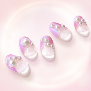 สติกเกอร์ติดเล็บเจลทรงสี่เหลี่ยมขนาดกลาง สีชมพูคอตตอนแคนดี้ ลายสวยน่ารัก สติกเกอร์ตกแต่งเล็บเจลทรงสี่เหลี่ยมขนาดกลาง - Product Image 1