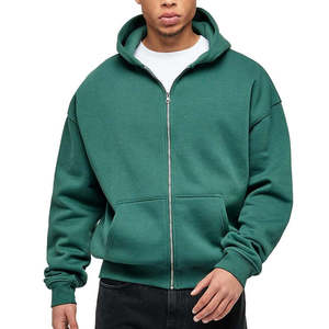 Men's Full <b>Zip</b> <b>Hooded</b> Sweatshirt Premium Cotton Blend Custom Logo OEM Private Label Wholesale Apparel Factory - Product Image 2