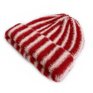 Gorro de Punto a Rayas, Amarillo y Rosa, Acrílico, Invierno, Unisex, Estilo Casual, 56-58CM - Product Image 4