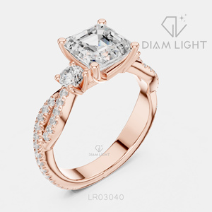 Bague de fiançailles en or blanc 14 carats avec diamant de laboratoire taille Asscher de 1,78 carat, certifiée IGI, couleur F+, clarté VS+, bague de promesse de mariage - Product Image 6