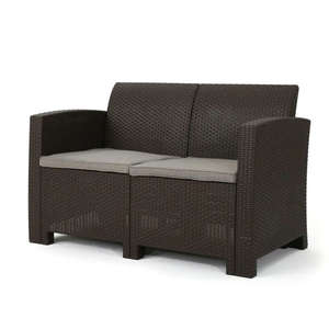 Modern SIENA 4PCS Commercial <b>Outdoor</b> Restaurant Sofa Set with Seat Cushions 5CM Wicker <b>Rattan</b> Furniture by PHU LINH - Product Image 4