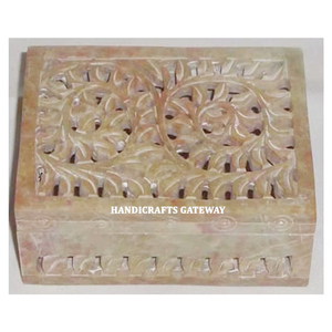 Produit fait main attrayant pierre de savon naturelle sculpture boîte à bijoux de forme rectangulaire avec qualité Super Fine pour la décoration de la maison - Product Image 2