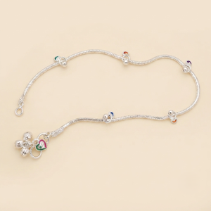 Chaîne de cheville en argent sterling DIVYORO avec breloques émaillées - Product Image 2