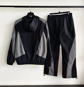 Conjunto Deportivo Personalizado con Bloques de Color, Bordado, Reflectante 3M, Chaqueta con Cremallera, Cortavientos, Traje Deportivo de Nailon para Hombre - Product Image 5