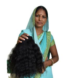 100% Meilleure qualité cuticule cheveux alignés vendeur vierge couleur noire naturelle faisceaux bouclés extensions de cheveux humains indiens bruts - Product Image 1