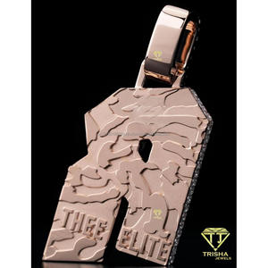 Premium Moissanite Diamond <b>Initial</b> R <b>Necklace</b> 925 Sterling <b>Silver</b> Rose Gold Plated Personalized Hip Hop Pendant Custom Letter - Product Image 5