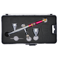 Kit Aérographe Professionnel pour Barbiers, Pistolet Aérographe 0.2 0.3 mm pour Coiffure, Maquillage et Ongles