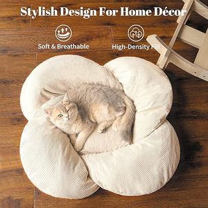 Cama para Gatos de Madera con Cojín, Sofá Esponjoso para Mascotas, Sillón Elevado para Gatos de Interior, Apto para Cachorros, Muebles para Gatos - Product Image 1