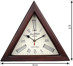 Horloge murale en bois géométrique triangulaire pour la décoration contemporaine de la maison, du salon, de la chambre à coucher et du bureau - Product Image 3
