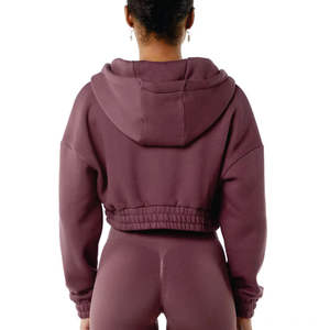 เสื้อฮู้ดสตรีทแวร์แฟชั่นสำหรับผู้หญิง ผลิตจากผ้าฝ้ายยั่งยืน 100% ระบายอากาศได้ดี มีฮู้ด ปักโลโก้ด้านหน้า สีทูโทน เหมาะสำหรับฤดูหนาว - Product Image 2