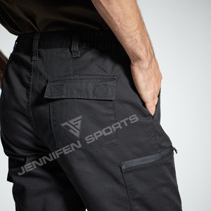 New Tactical Cargo Men Outdoor 100% Cotton Canvas Fabric <b>Elastic</b> Hiking Hunting <b>Trousers</b> Casual Multi Pocket Pants Male <b>Work</b> - Product Image 5