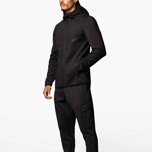 Sudadera con Capucha Negra para Hombre, Corte Ajustado, Informal, con Bolsillos, Estilo Otoñal - Product Image 6