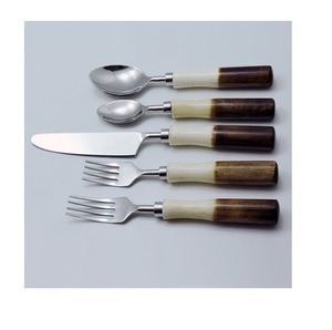 Bohemian <b>Flatware</b> <b>Set</b> With Agate Handles Dishwasher Safe Wedding Cutlery 5 Piece <b>Set</b> - Product Image 4