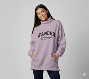 Fabricantes Profesionales de Fábrica, Sudadera Ecológica Personalizada de Invierno y Otoño, Sudadera con Cuello Alto Reversible para Mujer - Product Image 6
