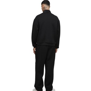 Conjunto Deportivo de Dos Piezas para Hombre, Negro, con Cierre de Cremallera a la Mitad, Talla Grande, Felpa Gruesa, Diseño Minimalista, Personalizable, Fabricación OEM - Product Image 2