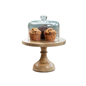 Support à gâteau rond à un étage en bois d'acacia, support décoratif pour cupcakes, support de présentation pour collations et pâtisseries - Product Image 2