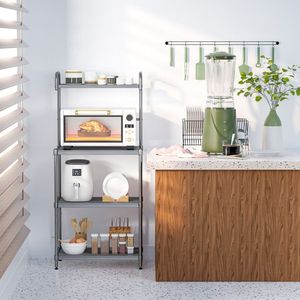 4-Tier <b>Microwave</b> Storage <b>Rack</b> for Kitchen Metal Shelving Units - Product Image 3