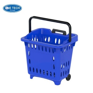 Cesta rodante de plástico con asas de acero inoxidable Vietnam C/O, C/Q, ISO ODM 100 MOQ - Product Image 2