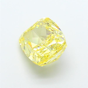Diamant de laboratoire cultivé de haute qualité, certifié CVD, pour joaillerie fine, pierre précieuse non montée, jaune vif fantaisie, taille coussin, excellente coupe. - Product Image 6