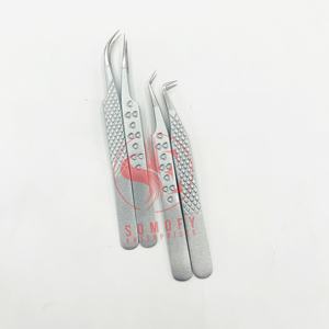 Pince à cils en acier inoxydable de marque privée Isolation du volume Outil de beauté Pointe en fibre Pointe droite Durable Écologique - Product Image 3