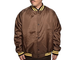 Customizable Satin Baseball Varsity Jacket with Embroidered Patches Men's Long Sleeve College Jacket for Winter - Product Image 1