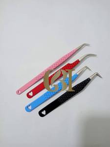 Pinzas de Acero Inoxidable de Alta Calidad para Extensiones de Pestañas, Rojas/Azules/Blancas, Punta de Fibra de Precisión, Antimagnéticas, Antiestáticas, 10 mm - Product Image 6