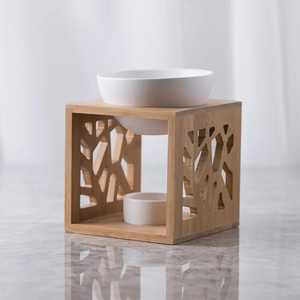Unique Design Bakhoor Incense <b>Burner</b> Wood Incense <b>Burner</b> With Gold Lid And Sandalwood Base Aromatherapy Use All-Season - Product Image 4