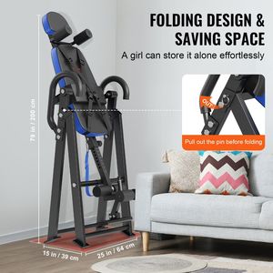 Mesa de Inversión de Alta Resistencia con Capacidad de 300 Libras, Máquina de Estiramiento de Espalda para Descompresión, Equipo de Entrenamiento de Fuerza para Ejercicio - Product Image 4