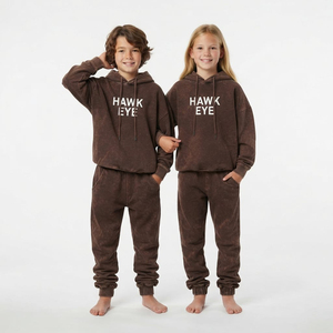 Conjunto de Chándal Oversize para Niños con Lavado Ácido, Sudadera con Hombros Caídos y Cordón, Pantalones Jogger, Estampado Personalizado, Fabricante de Moda Urbana - Product Image 6