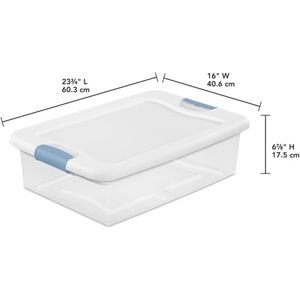 Set di 12 Contenitori in Plastica Trasparente con Chiusura Ermetica da 32 Quarti, Robusti Contenitori Organizzativi per Armadio e Sottoletto con Coperchi - Product Image 3