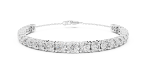 Bracelet hybride chaîne et jonc plaqué or 24 carats avec diamants taille radiant – Bijou tendance pour soirée - Product Image 3